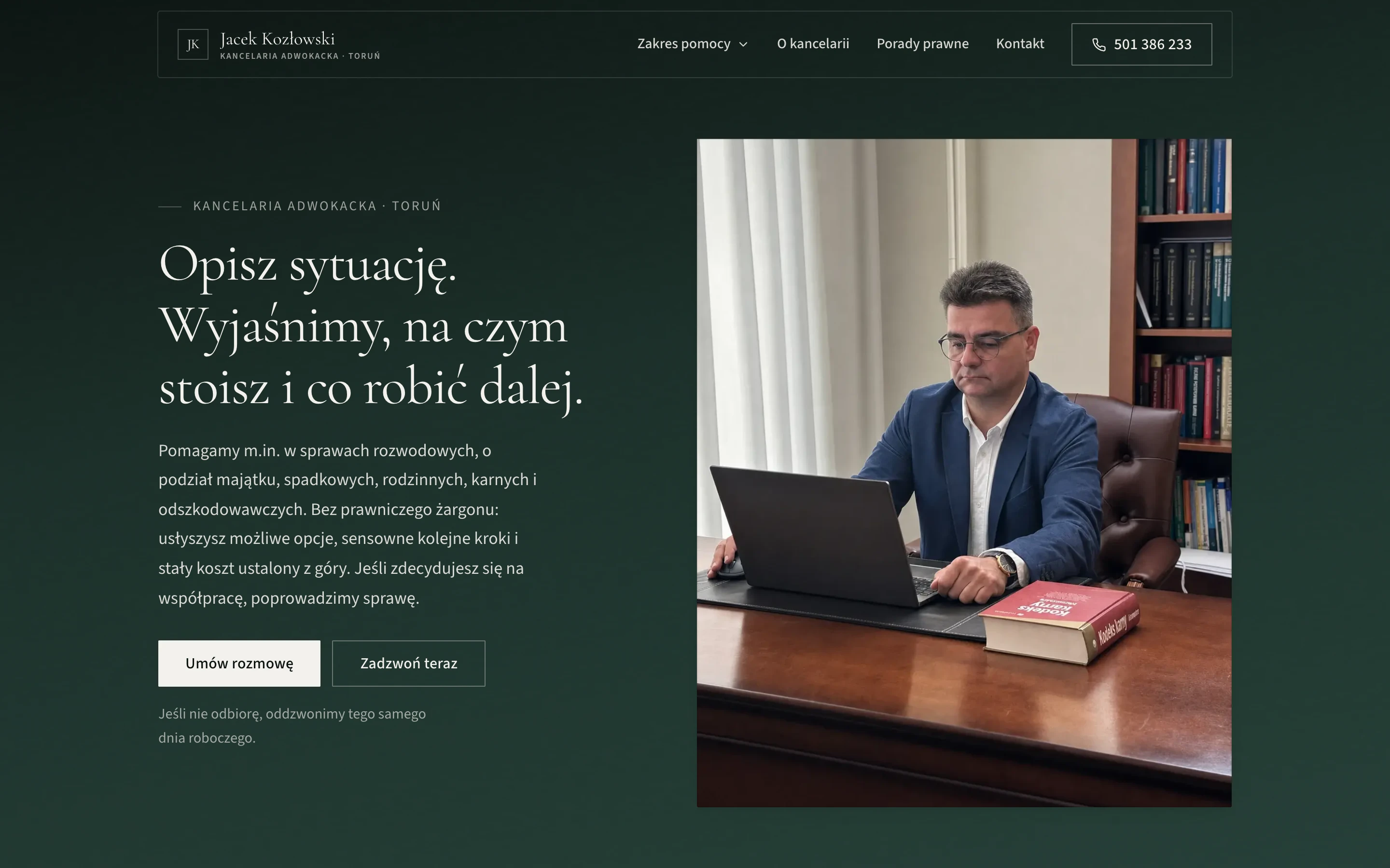 Podgląd strony Adwokat Jacek Kozłowski