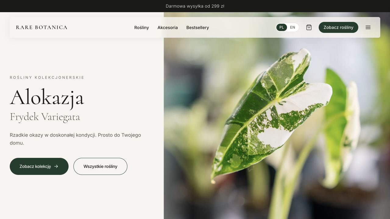 Podgląd strony Rare Botanica