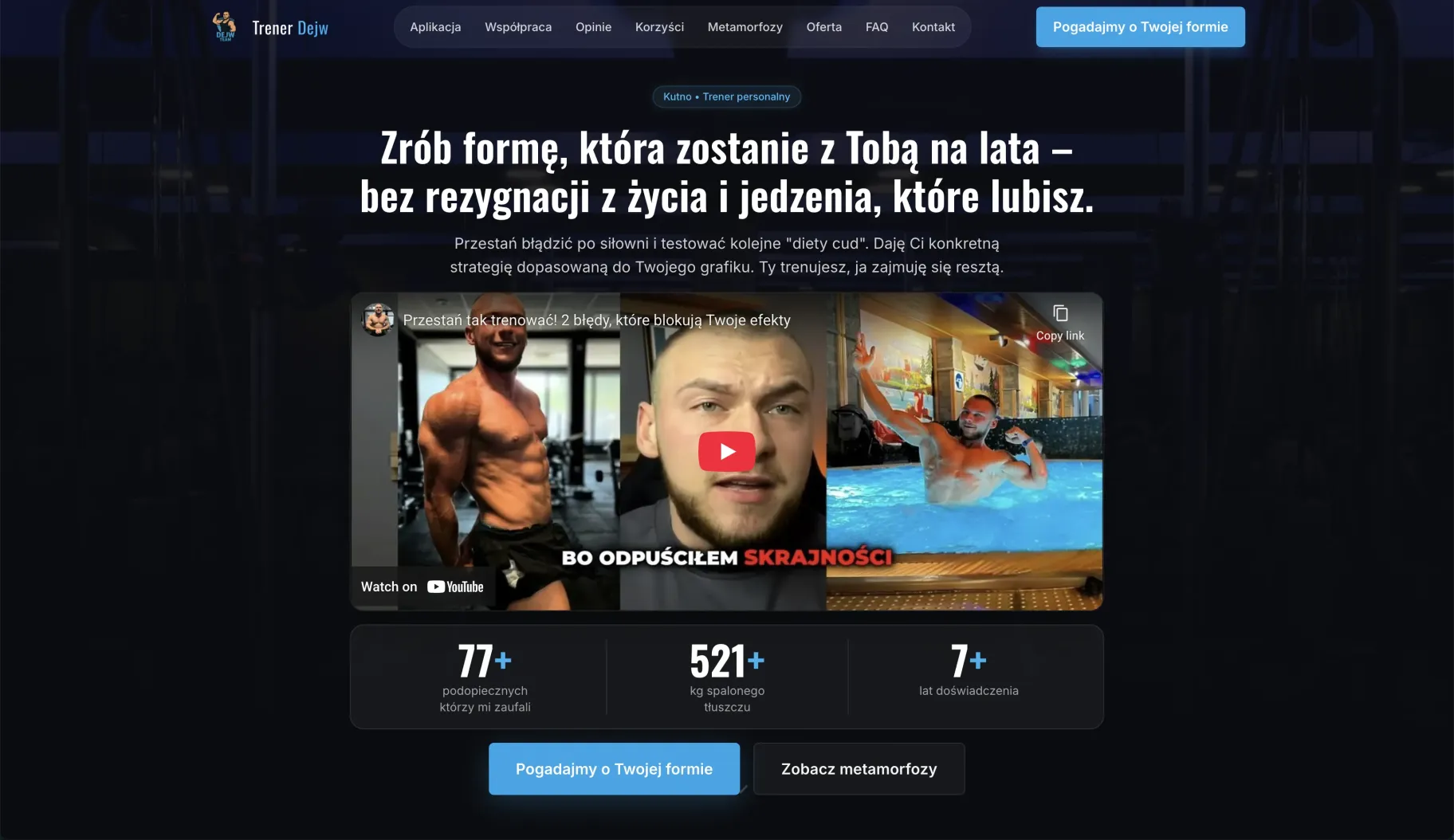 Podgląd strony Trener Dejw